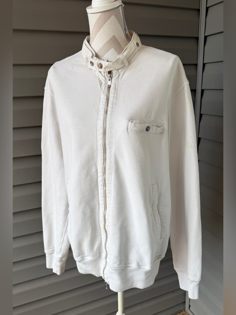 VTG- C.P. Company Men's Off-White Zip-Front Casual Jacket Sz XXL